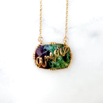 Collier Amore - rubis zoisite - plaque or