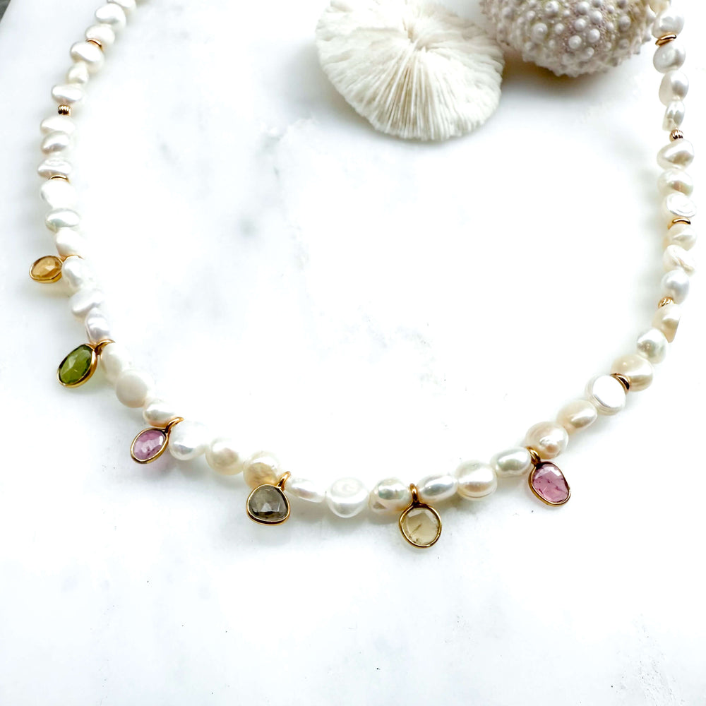Collier Antoinette - perle et tourmaline