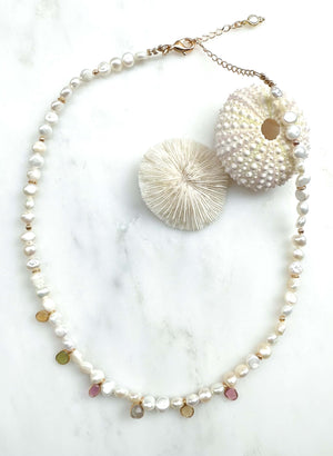 Collier Antoinette - perle et tourmaline