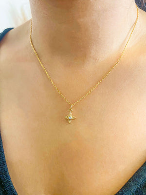 Collier star - pendentif croix étoile - plaqué or - bobart bijoux