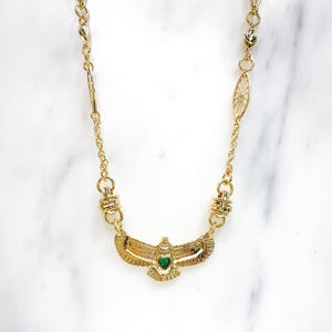 Collier Aigle coeur de Virginie Berman, collier créateur français, bijoux créateurs, plaqué or