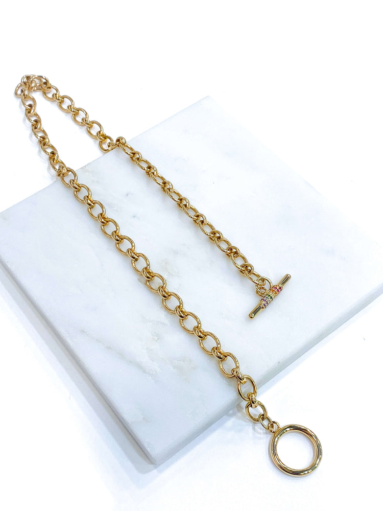 collier plaqué or ar en ciel