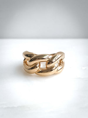 Bague Keira - Plaqué or - Bague large or  - Bague entremélee
