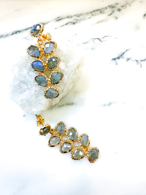 Boucle d'oreilles pendantes - Labradorite