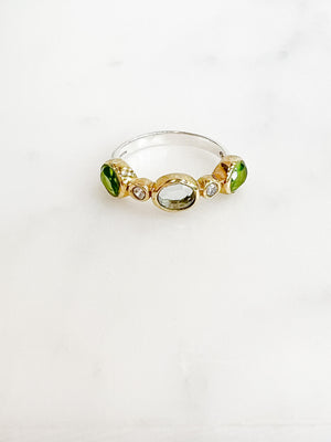 bague topaze et peridot argent canyon bague fine argent et pierres emi precieuse
