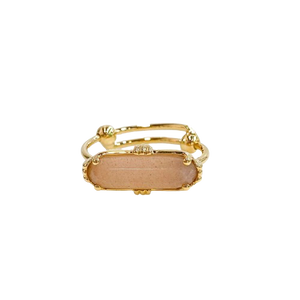 Bague Rectangle pierre semi précieuse - Au fil de lo