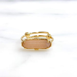 Bague Rectangle pierre semi précieuse - Au fil de lo- créateur français