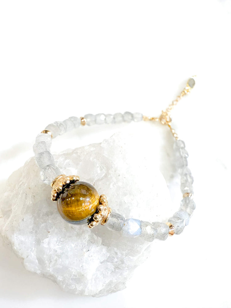Bracelet pierres naturelles labradorite et oeil de tigre - BOBART BIJOUX - createurs paris - French design - 小众品牌 - made in France - made in Paris 