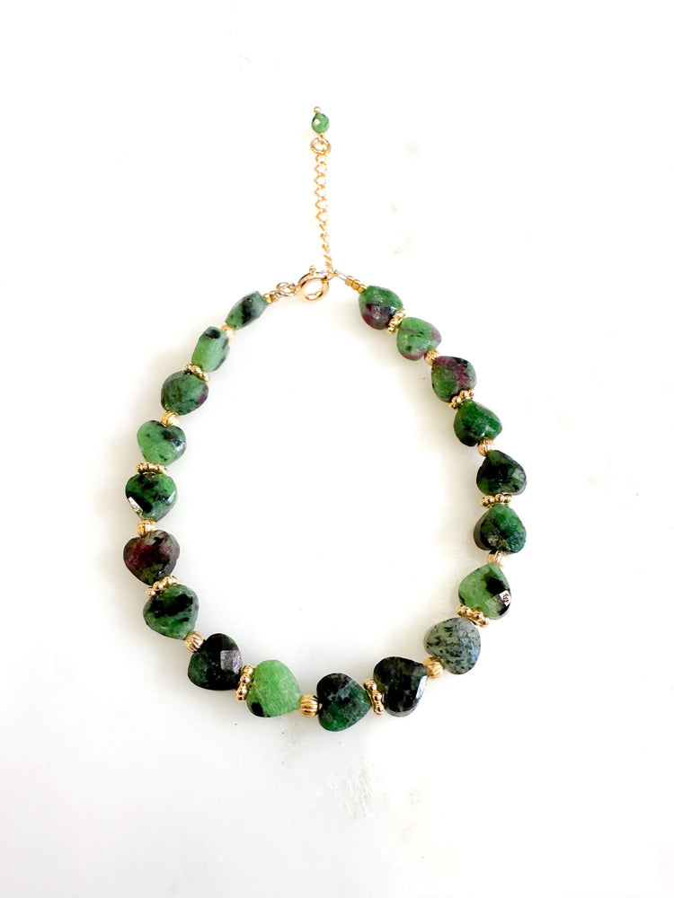 Bracelet Coeur de Pierre - Rubis Zoisite