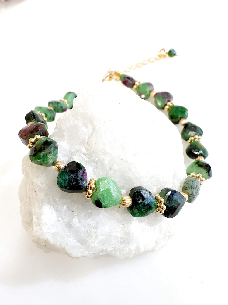 Bracelet Coeur de Pierre - Rubis Zoisite
