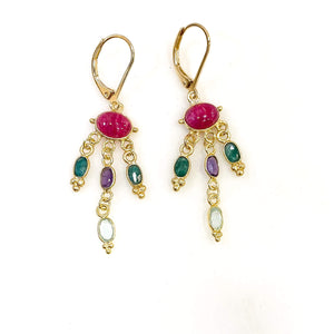 Boucles d'oreilles pendantes et pierres semi précieuses - Bobart Bijoux