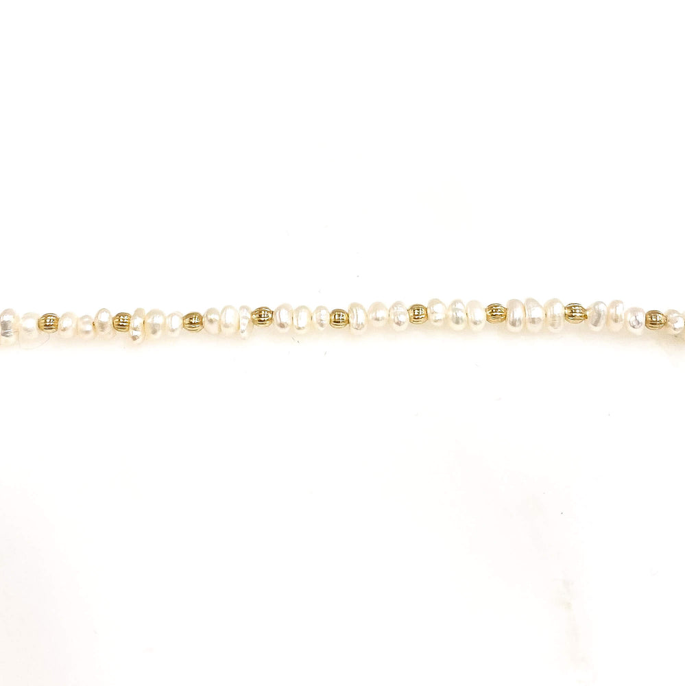 Bracelet perle fine grain de riz nacre et plaqué or - bobart bijoux