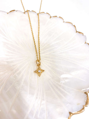 Collier star - pendentif croix étoile - plaqué or  bijoux