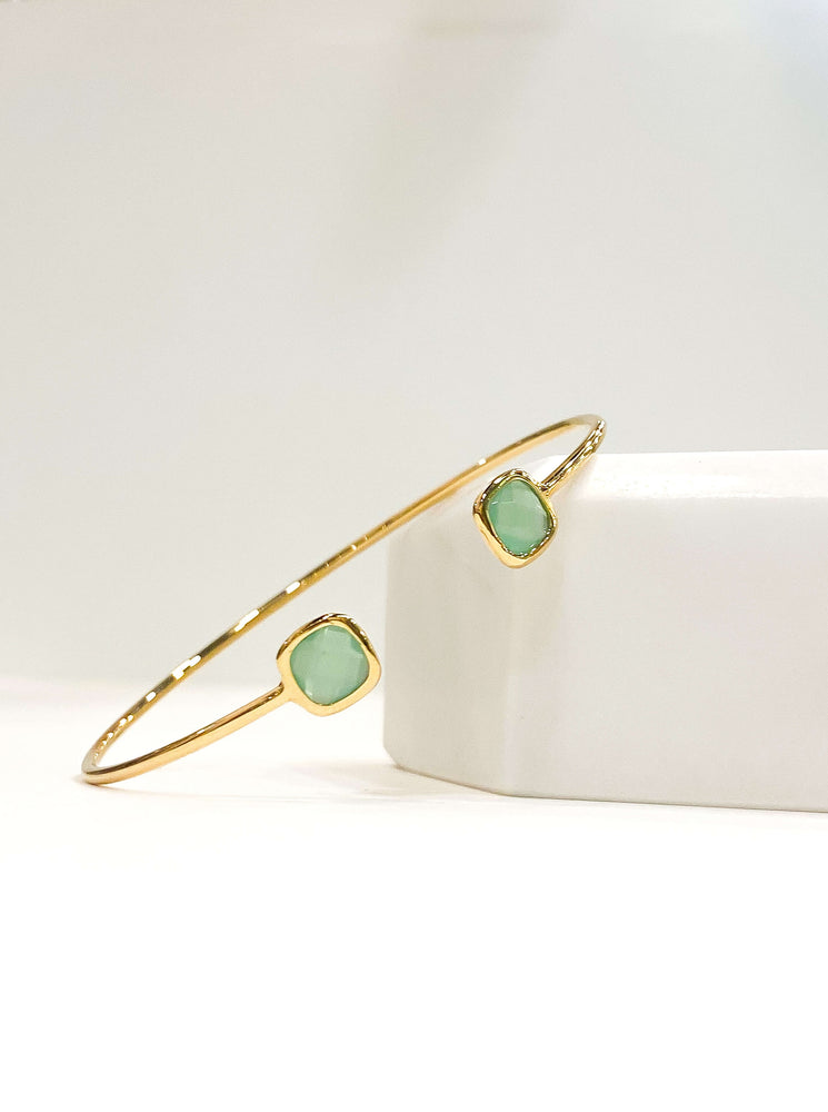 Jonc Femme - Bracelet Femme - Jonc Pierre - Jonc Femme Vert - Bijoux Pierre Verte - Bijoux Fait Main - Bijoux Fantaisie