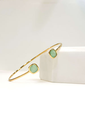 Jonc Femme - Bracelet Femme - Jonc Pierre - Jonc Femme Vert - Bijoux Pierre Verte - Bijoux Fait Main - Bijoux Fantaisie