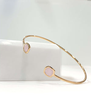 Jonc Femme - Bracelet Femme - Bijoux Créateur - Bijoux Femme - Bracelet Femme Plaqué Or - Bracelet Rose - Bijoux Fait Main