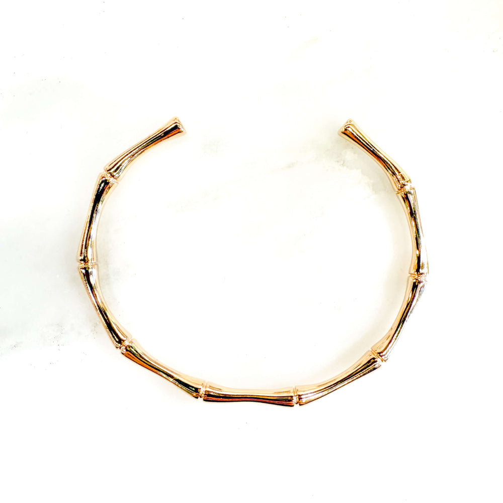 Jonc bambou plaqué or - bijoux créateurs