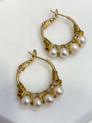 Bijoux Createur - Bijoux Fait Main - Boucles d'oreilles Femme - Bijoux Femme - Bijoux Perle - Bijoux Pierre - Pierre Naturelle - Boucles d'oreilles - Creoles Femme - Creole - Perle - Satellite - Bobart Bijoux