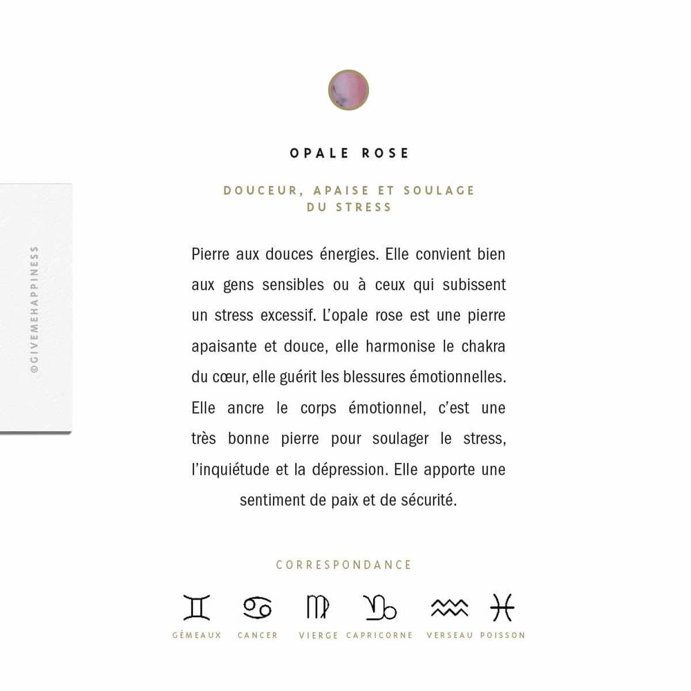 Opale Rose - Opale Rose Vertus - Bijoux Pierre - Bijoux Opale Rose - Bijoux Femme - Bijoux Femme Pierre - Bijoux Pierre Femme - Bijoux Femme Opale Rose