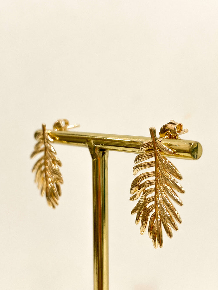 Bijoux Créateur - Bijoux Femme - Boucles d'oreilles Plaqué Or - Boucles d'oreilles Palmier - Bijoux Fantaisie - Plaqué Or - Bijoux Femme Plaqué Or - Boucles d'oreilles Femme Plaqué Or