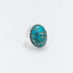 Bague Canyon argent et  turquoise- Prisca - bague pierre turquoise et argent 