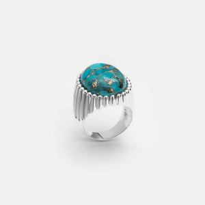 Bague Canyon turquoise- Prisca - bague pierre turquoise et argent