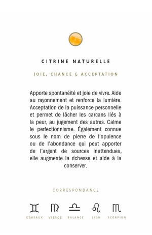 Vertus Citrine - Vertus Pierre - Citrine - Bijoux Femme Citrine - Bijoux Femme - Pierre Naturelle - Bijoux Citrine - Bijoux Pierre Naturelle - Bienfaits Pierre - Bobart Bijoux - Give Me Happiness