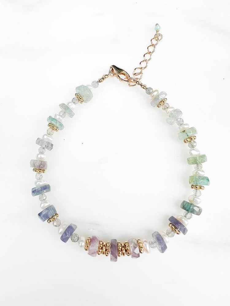Bracelet Maora- Amétrine, Fluorite et, Nacre - bobart bijoux