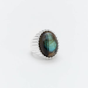 Bague argent cabochon labradorite - Canyon bijoux argent