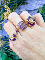bague reglable amethyste plaque or au fil de lo creatrice francaise bijou e qualite bijou feme idee cadeau