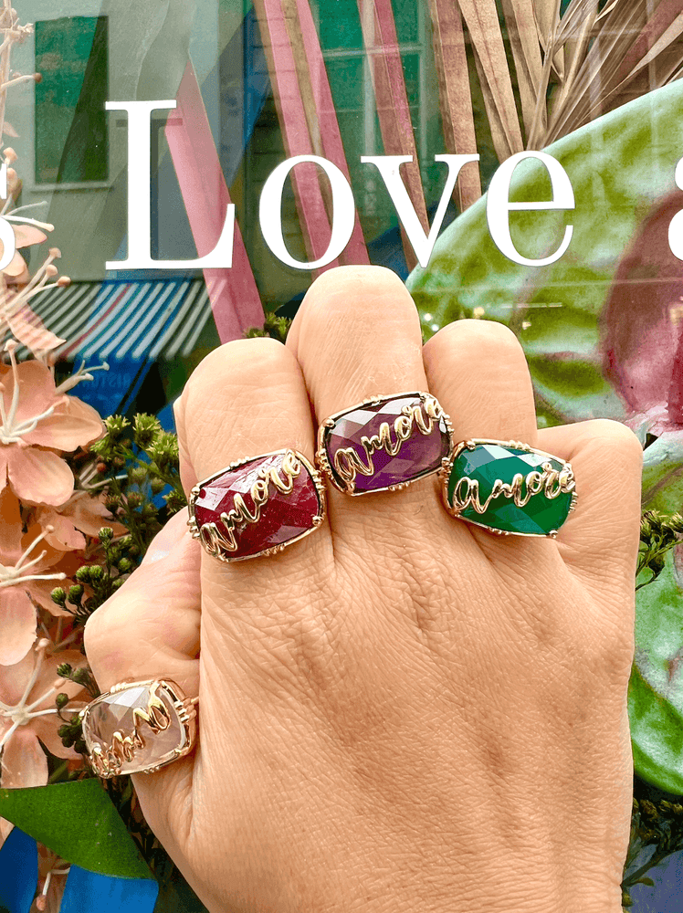 Bague plaqué or pierre semi précieuse hotsell