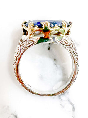bague canyon aigles argent pierre semie precieuse topaze 