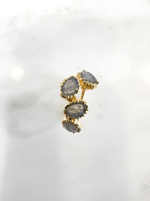 pierres semie precieuse plaque or labradorite au fil de lo bague reglable bague ajustable bijou createur bijou de qualite