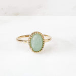 Bague Aventurine plaque or