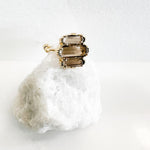 Bague réglable Trio Quartz fumé