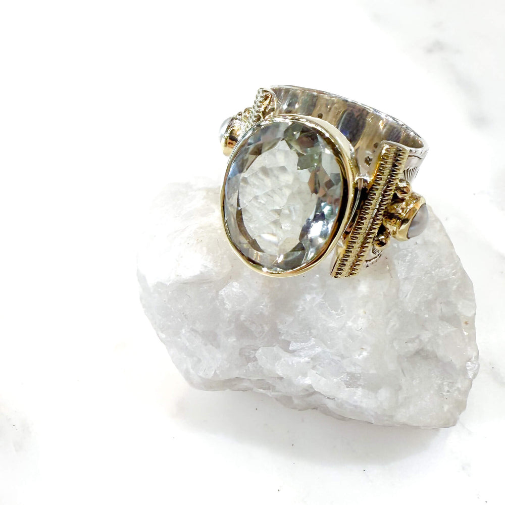 Bague Améthyste Taille 62 (environ) - Pierre Naturelle - Couleur Argent - Occasion Parfaite