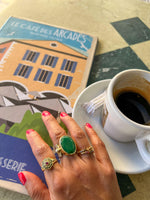 Bague Vintage - Bague Ancestrale - Bague Ethnique - Bijoux Createur - Bijoux Fait Main - Artisanal - Made In France - Bijoux Pierre - Bague Pierre - Bijoux Fantaisie - Biague Plaque or - Plaque or - Zirconium - Virginie Berman