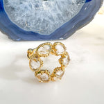 Bague cristal de roche ajustable