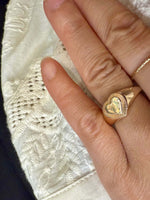 bague plaque or coeur