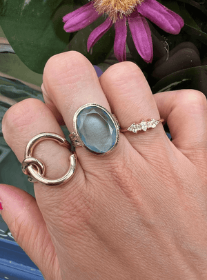 Melange de style bague- bague canyon argent - bague plaque or - bague fine plaque or