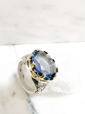 bague canyon aigle pierre bleue topaze bijou createur bague argent 925 bague original bijou createur