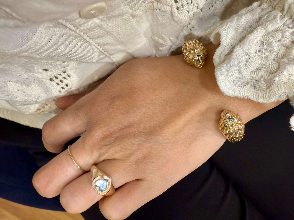 bague plaque or coeur