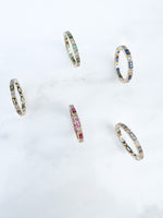 bague coloree plaque or barette et zircon vert bleue kaki ciel fushia
