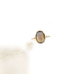 Bague Labradroite plaque or