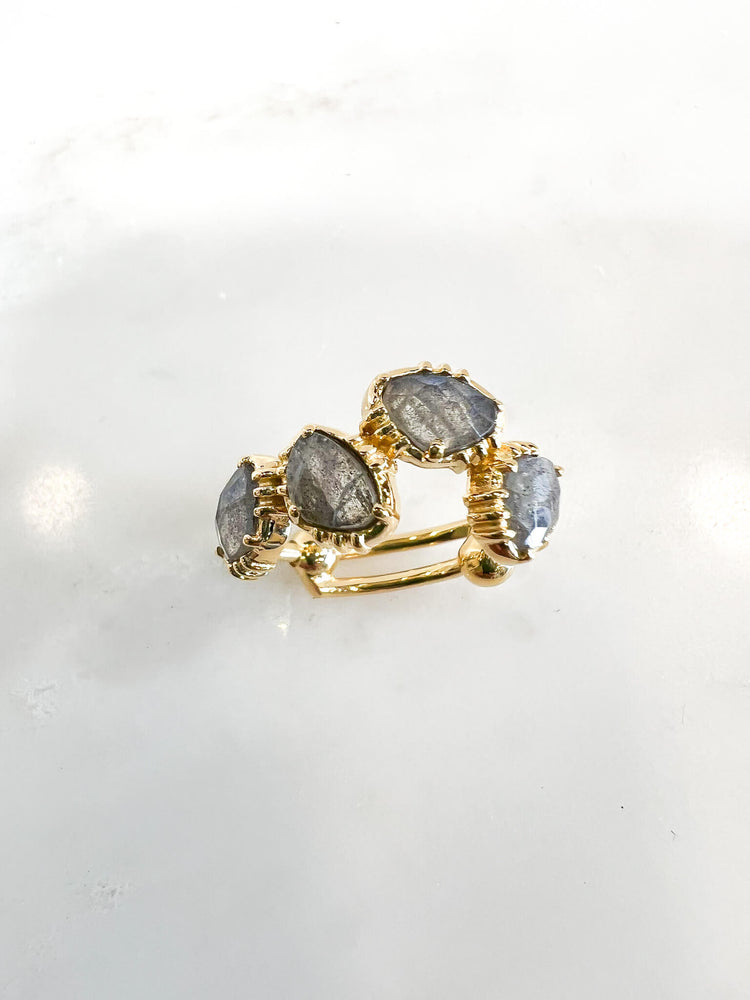 Bague réglable Elégance minérale labradorite