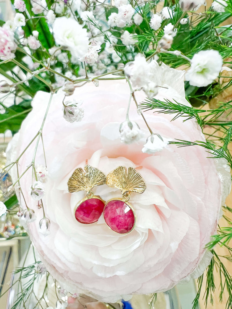 Boucle d'oreilles Ginkgo bloom (plusieurs couleurs)