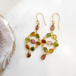 Boucle d'oreilles pendantes -  Belly Tourmalines multi couleur