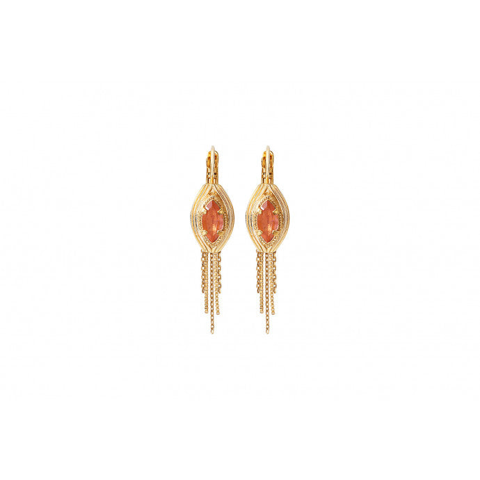 Boucles d'oreilles dormeuses cristal - Rose