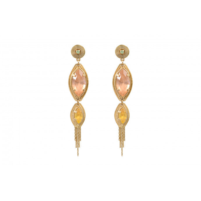 Boucles d'oreilles percées cristaux - Multicolore