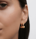 BOUCLES D OREILLE PLAQUE OR DORE PD PAOLA LOOP CREOLES ORIGINALE INTEMPORELLE MODERNE DESIGN CHIC
